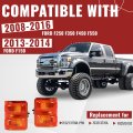 Hecasa Side Mirror Marker Lights For 2008-2016 Ford F250 F350 F450 F550 Super Duty Turn Signal Light Lamp Amber Lens Pair