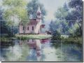 Country Landscape Ceramic Tile Mural Backsplash 17 X 12 75 Beside The Still Water By Jack Sorenson Kitchen Shower Decor 