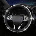 Generic Bling Diamond Leather Eering Wheel Ver For Women Girls With Cryal Rhineones Universal Fit 15 H Car Accessories Black M 