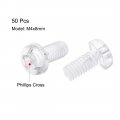 Uxcell M4x8mm Plastic Screws Pc Transparent Acrylic Phillips Cross Pan Hand Tighten Screw 50pcs
