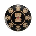 1080 Graphics Happy Dog Circle Key Chain Double Sided Stainless Steel Keychain