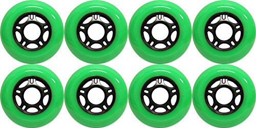 Outdoor Inline Skate Wheels Asphalt Formula 80mm 89a Green X8