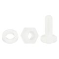 300 Pcs 100 Sets Nylon Hex Bolts M3 X 8mm Plastic Full Threaded Head Screws And Nuts With Flat Washers For Machinery 