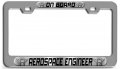 Aerospace Engineer On Board Career Ch Steel License Plate Frame Raised Epoxy Style Tag Holder