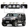 Ocpty Cab Marker Light 5pcs Smoke Covers Top Roof Running Assembly Waterproof 12v T10 White Led Bulbsfit For 2003-2009 Hummer