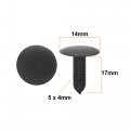 Uxcell 100pcs Universal 5x4mm Hole Dia Plastic Rivet Push Pin Trim Clips Black For Car Bumper Fender Body Panels