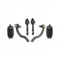 Partsw 6 Pc Front Steering Kit Rack Pinion Bellow Boots Inner Outer Tie Rod Ends