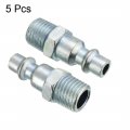 Uxcell High-flow Plug Quick Coupler Air Hose Fitting Quick-connect 1 4 Npt Male 5pcs