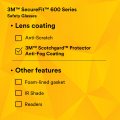 3m Securefit 27342 Grey Indoor Outdoor Scotchgard Anti-fog Lens Plastic Polycarbonate Gray