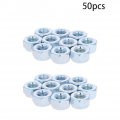 Juvielich Nylon Insert Hex Lock Nuts M10x1 5mm Carbon Steel White Zinc Plated Self Clinching 50pcs