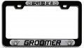 Born To Be A Groomer 3d Metal License Plate Frame Black Heavy Duty Steel Tag Holder For Auto Suv And Truck Universal Fit 12 X 6 