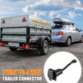 X Autohaux 4-way Flat Truck To 7-way Blade Trailer Light Adapter Wiring Reverse Plug Connector With Mounting Bracket For Towing
