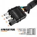 X Autohaux 4-way Flat Truck To 7-way Blade Trailer Light Adapter Wiring Reverse Plug Connector With Mounting Bracket For Towing