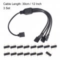 Uxcell Argb Splitter Cable With 3p Connector For 5050 3528 Led 1 To 4 Female 30cm 3 Set