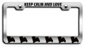 Keep Calm And Love Maltese Dogs Pets Chrome Metal License Plate Frame Tag Holder R36 