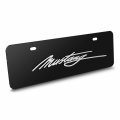Ipick Image Made For Ford Mustang Script 3d Logo 12 X 4 25 European Look Black Half-size Stainless Steel License Plate