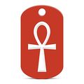 Ankh Key Of Lifechain Gi Dog Tag Engraved Nile Egyptian Red 