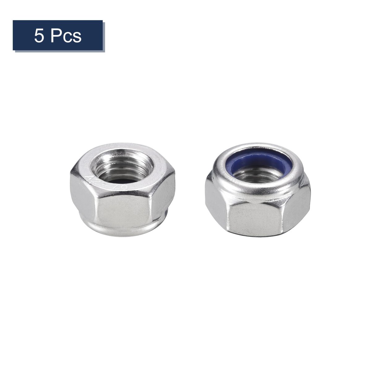 5pcs M12 X 1 5 Nylon Insert Hex Lock Nuts 304 Stainless Steel Self-locking Stop Nut For Industrial Construction Fasteners