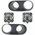 1a Auto Fog Light With Bezel Surround Left Right Pair Set For 03-04 Mustang Svt Cobra