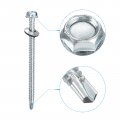 Uxcell 14 X 4 Self Drilling Screws With Rubber Washer 25pcs Zinc Plated Steel Roofing Hex Head Tapping Epdm For Metal To