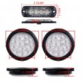 Astra Depot 4pcs Amber White Ultra Slim 4-led Warning Emergency Strobe Lights And 4x Clear Lens 2x Red Light 12-led Back-up