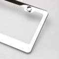 100 Stainless Steel Mirror Polished License Plate Frame Wide Bottom