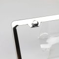 100 Stainless Steel Mirror Polished License Plate Frame Wide Bottom