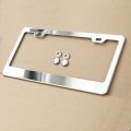 100 Stainless Steel Mirror Polished License Plate Frame Wide Bottom