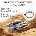 Gift2u Exhaust Pipe For Generator 60cm Double Layer Hose Auxiliary Heating Stainless Steel With Two Clamps