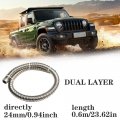 Gift2u Exhaust Pipe For Generator 60cm Double Layer Hose Auxiliary Heating Stainless Steel With Two Clamps