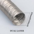 Gift2u Exhaust Pipe For Generator 60cm Double Layer Hose Auxiliary Heating Stainless Steel With Two Clamps