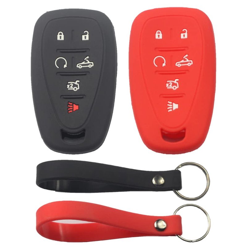 Rubber Silicone 6 Button Remote Smart Key Fob Cover Case With Keychain For Chevrolet Camaro Convertible 2016 2017 2018 2019