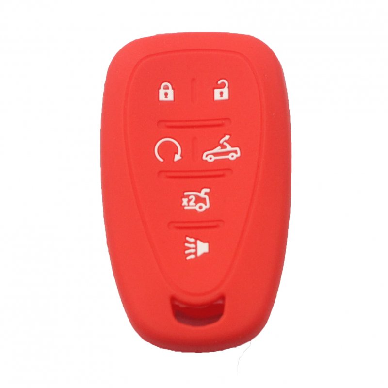Rubber Silicone 6 Button Remote Smart Key Fob Cover Case With Keychain For Chevrolet Camaro Convertible 2016 2017 2018 2019