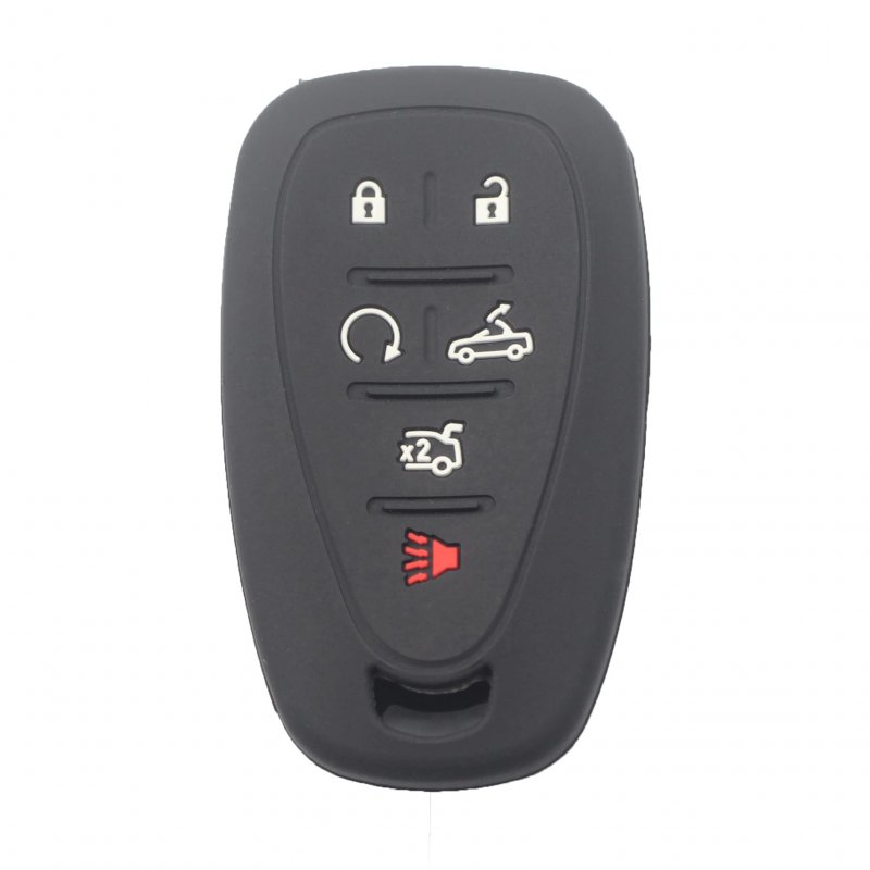 Rubber Silicone 6 Button Remote Smart Key Fob Cover Case With Keychain For Chevrolet Camaro Convertible 2016 2017 2018 2019