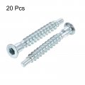 Uxcell Furniture Confirmat Screw 20pcs 5x40mm Hex Socket Woods Zinc Plated Countersunk Self-tapping Connecting Screw