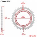 Caltric Blue Drive Chain And Sprocket Kit Compatible With Honda Cbr600rr 2003 2004 2005 2006 525-chain