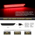 Smoke Lens Red Full Led Rear Side Marker Light Parking Lamp For 2010-2014 Ford Mustang S197 Driver Passenger