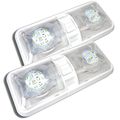 2 Pack Rv Led Ceiling Double Dome Light Fixture 12v Natural White Interior Lighting For Car Trailer Camper Boat 48 Smd Leds