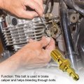 Uxcell Titanium Alloy M10x1 25 Motorcycle Brake Master Cylinder Screw M10 Thread Single Nipples Fittings Adapter Gold Tone