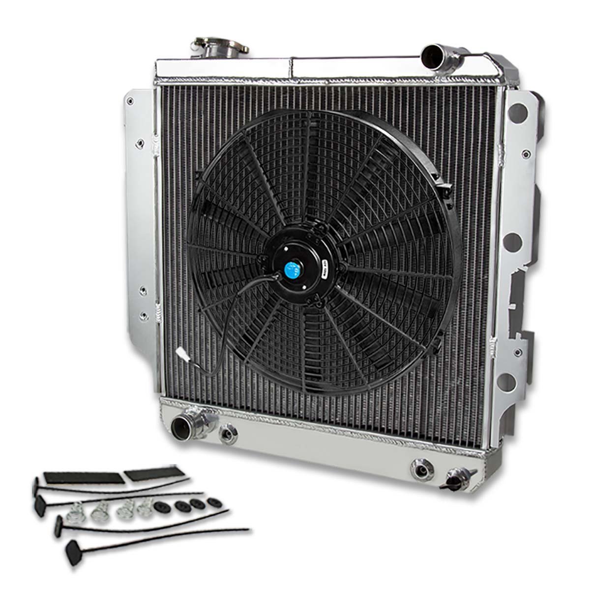 Auto Dynasty For Wrangler Yj Tj 2 4-4 23-row Racing Radiator 16 Inches Black Fan Mounting Kit