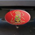 Burger And Fries With Lettuce Cheese Tomatoes Pickles Oval Tow Trailer Hitch Cover Plug Insert