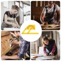 Ukcoco Precision Tools 2pcs Protractor Measuring Tool And Angle Finder 180 Degree Woodworking Ruler Swing Arm Home Yellow