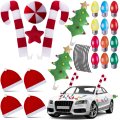 Tallew 44 Pcs Christmas Car Decorations Set 34 Reflective Bulbs Magnets 4 Pieces Seat Headrest Covers 6 Piece Xmas Reindeer 
