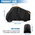 Uxcell Motorcycle Cover All Season Universal Weather Waterproof Sun Outdoor Protection With Reflective Strip Lock-holes Storage