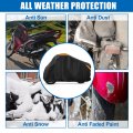 Uxcell Motorcycle Cover All Season Universal Weather Waterproof Sun Outdoor Protection With Reflective Strip Lock-holes Storage