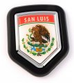 San Luis Mexico Flag Car Truck Black Shield Grill Badge Grille Mount Emblem Country State