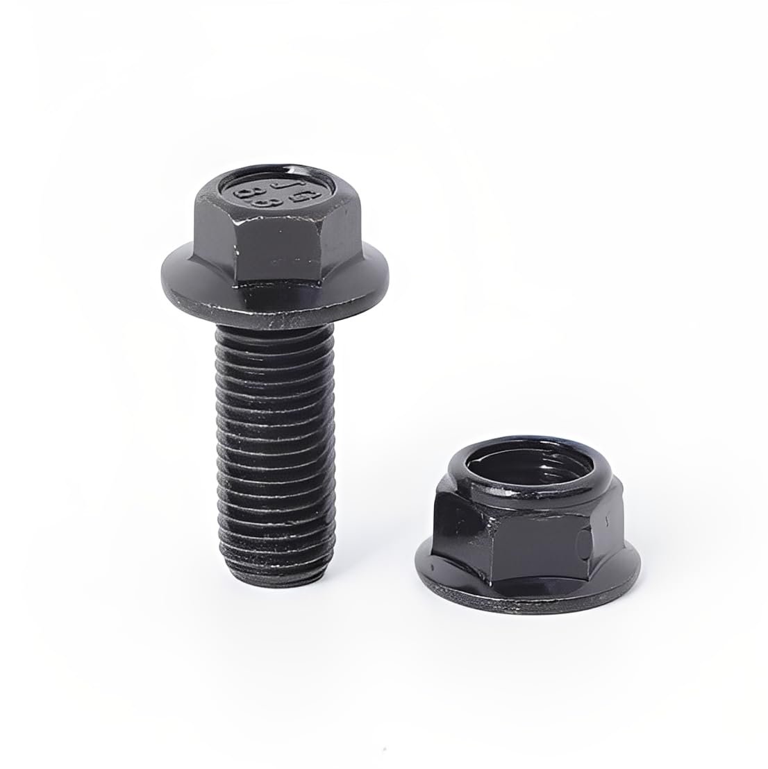 M10 1 25 X 25mm Flange Head Hex Bolts And Nuts Carbon Steel Grade 8 8 Black Oxide Finish Full Thread 16 Sets