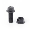 M10 1 25 X 25mm Flange Head Hex Bolts And Nuts Carbon Steel Grade 8 8 Black Oxide Finish Full Thread 16 Sets