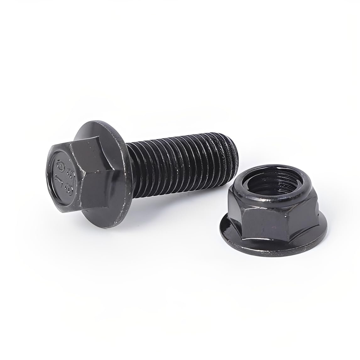 M10 1 25 X 25mm Flange Head Hex Bolts And Nuts Carbon Steel Grade 8 8 Black Oxide Finish Full Thread 16 Sets