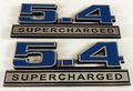 Ford Mustang Shelby Gt500 Blue Chrome Plated 4 5 4l Supercharged Emblems Pair